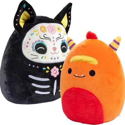Squishmallows Halloween 10" Monster & 12" Cat 2-Squish 2025 Value Pack - Get Two Jumbo Official Jazwares Plush for Less - Soft & Squishy Spooky Stuffed Animal Toy - Gift for Kids, Girls & Boys