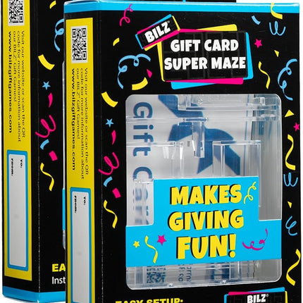 BILZ® Super Maze | Gift Card Puzzle Game for Ages 8+ | Made in USA | Easy Fun Setup | Fits Gift Cards, Cash (Folded), and Notes | Great for Graduations, Christmas, & Birthdays | 2 Pack