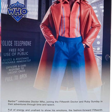 Barbie The Fifteenth Doctor Doll, Dr. Who Collectible Inspired by The Series’ 14th Season with Doll Stand & Certificate of Authenticity