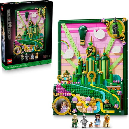 LEGO Wicked Emerald City Wall Art Building Set for Adults - Wall Decor for Living Room, Bedroom, or Dorm - Collectible Wicked Merch for Movie Fans - Gift Ideas for Women & Men, Ages 18+ - 75685