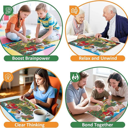 500 Piece Puzzles for Adults,Apple Picking Puzzles for Kids Teen Adults,Recycled Paper Jigsaw Puzzle,Interlock Perfectly Letter on Back,Challenging Family Game for Friends Men Women Seniors,20.5*15In