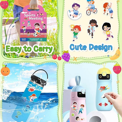 Benresive Reusable Sticker Book for Toddlers 2-4 Years, Fun Travel Stickers for Kids, Waterproof Sticker Books for Toddlers 1-3, Crafts Activities for Todddlers 1-3 2-4 3-5 - Sports