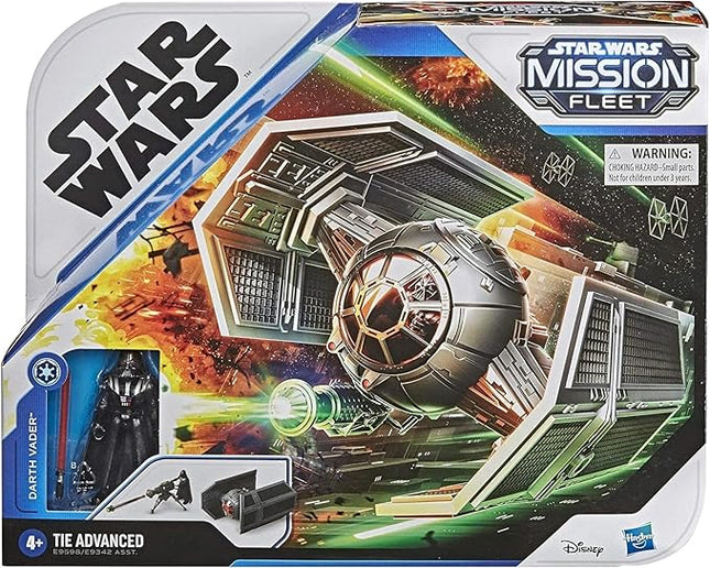 STAR WARS Mission Fleet Stellar Class Darth Vader TIE Advanced 2.5-Inch-Scale Figure and Vehicle, Toys for Kids Ages 4 and Up (E95985X1)
