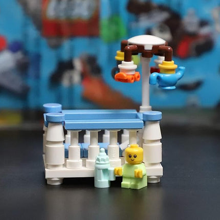 LEGO Baby MiniFigure in Boy Crib (with Spinning Mobile) Very Cute