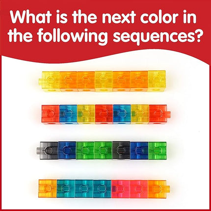 edxeducation Translucent Linking Cubes - Construction Toy for Early Math - Set of 100 - 0.8 Inch - Light Table Toy - Elementary + Preschool Learning