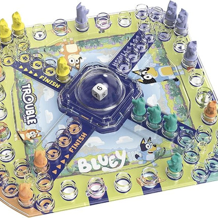 Hasbro Gaming Trouble: Bluey Edition Board Game for Kids, 2-4 Players, Race Bluey, Bingo, Bandit, or Chilli to The Finish, Ages 5 and Up (Amazon Exclusive)