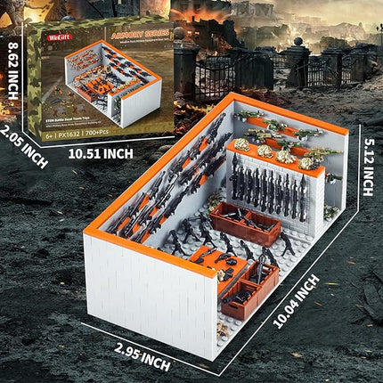 700 Piece Armory Building Set,WW2 Military Base Army Equipment Building Kit,STEM Battle Swat Team Toys,Weapon Pack Military Equipment Gear Sets,Christmas Birthday Gifts for Boys,Teens,Adults