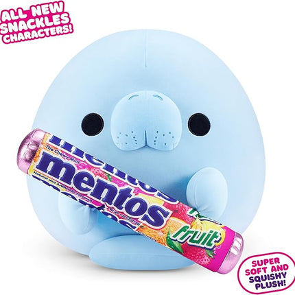 Snackles Series 2 14-inch by ZURU Cuddly Squishy Comfort 14-inch Plush with Licensed Snack Brand Accessory (Sea Cow&Mentos Fruit)