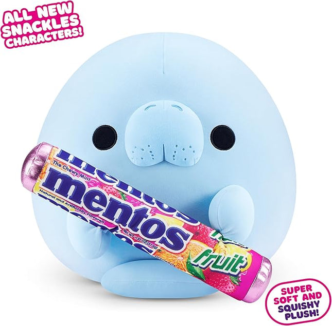 Snackles Series 2 14-inch by ZURU Cuddly Squishy Comfort 14-inch Plush with Licensed Snack Brand Accessory (Sea Cow&Mentos Fruit)