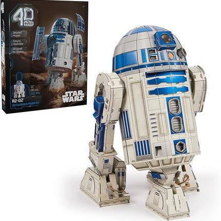 4D Build Star Wars R2-D2 Cardstock 3D Model Kit, Star Wars Gifts, Toys Desk Décor for Fans & Collectors, 201 Pieces, 3D Puzzles, Gift Ideas for Ages 12 & Up