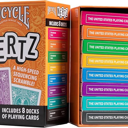 Bicycle Nertz Card Game (Solitaire) , 8 Decks of Jumbo Index Playing Cards, Fast-Paced Multiplayer Family Card Game for Kids and Adults, Classic Bicycle Cards, Up to 8 Players