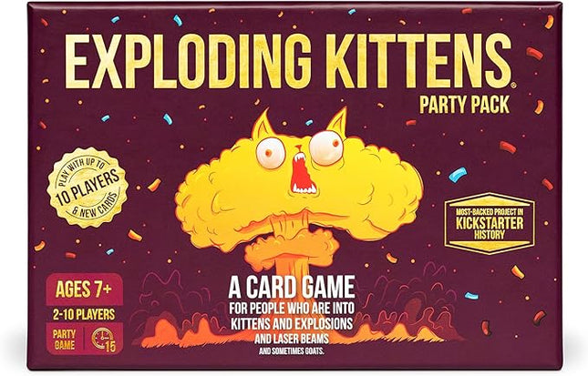 Exploding Kittens Party Pack - 2-10 Players - Ages 7+ - 15 Minutes to Play - Party & Family Card Game for Kids & Adults