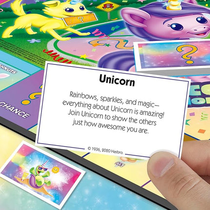 Monopoly Junior: Unicorn Edition Board Game | Magical-Themed Indoor Family Game | 2 to 4 Players | Preschool Games | Kids Gifts | Ages 5 and Up (Amazon Exclusive)