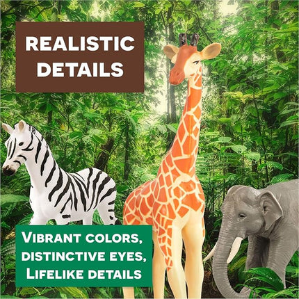Terra by Battat – 6 Pieces Wild Animal Figurines Set – Realistic Elephant, Lion, Zebra, Giraffe, Water Buffalo Toy Animals for Toddlers and Kids – Collectible Safari Animal Toys for 3+ Years
