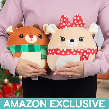 Squishmallows Original 8-Inch Clarice & Rudolph The Red Nosed Reindeer (2pk) Official Jazwares Plush - Collectible Soft & Squishy Stuffed Animal Toy- Add to Your Squad - Gift for Kids, Girls & Boys