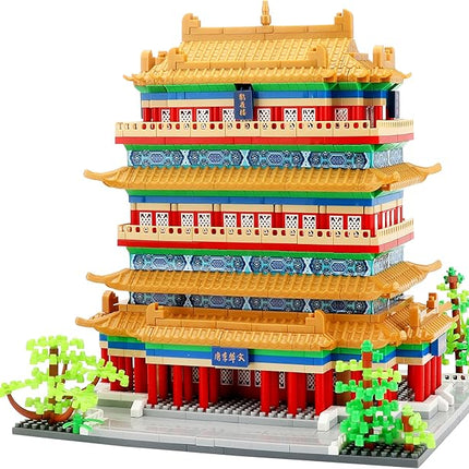 Chinese Architecture Micro Building Blocks Set Stork Tower Collectible 2196PCS Creative Toy Building Sets for Adults and Kids Age 14+