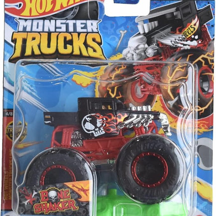 Hot Wheels Monster Trucks Bone Shaker, Connect and Crash Car