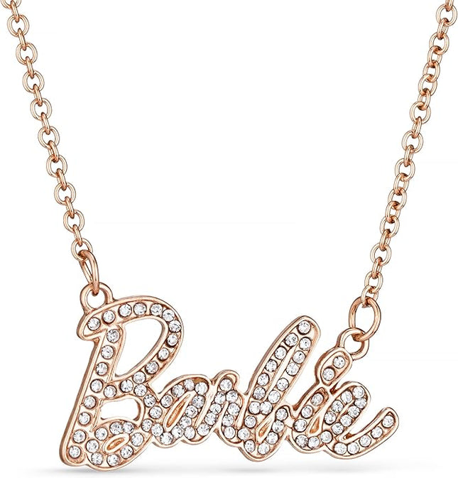 Barbie Crystal Script Logo Necklace