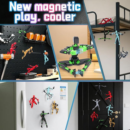 T13 Model13 Action Figure,Magnetic Travel Toys for Kids,Model Lucky 13 Movable Figures,Multiple Gestures and Play Styles,Tabletop Decorations and Gifts for Gaming Enthusiasts. (Luminous)