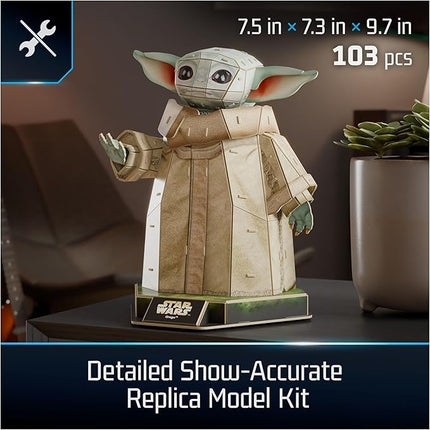 4D Build, Star Wars Grogu 3D Model Kit, Star Wars Collectibles & Desk Decor, Adult Puzzle, Building Toys, 103 Pieces, 3D Puzzles, Gift Ideas for Ages 12 & Up