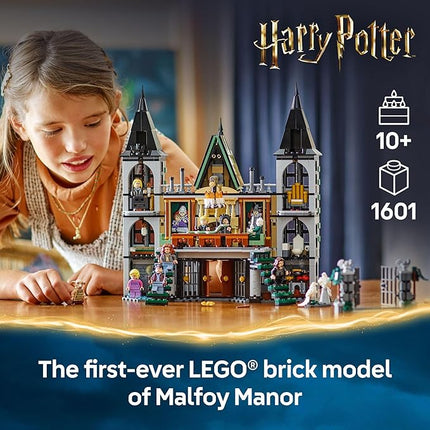 LEGO Harry Potter Malfoy Manor Building Toy - Harry Potter Toy for Boys and Girls, Ages 10+ - Collectible Kids Toy for Fans - Includes 9 Minifigures - 76453