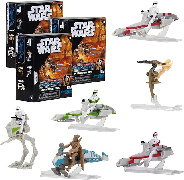 Star Wars Micro Galaxy Squadron Series 6 (3 Pack) Mystery Blind Box - Get Three 2.5" Vehicle or 1" Mini Figure - Officially Licensed - Authentic Collectible Toy Gift for Boys, Girls, Kids, Teens - 8+