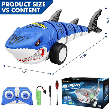 Remote Control Shark Car Toys for Kids,2.4GHz RC Cars Simulation Shark with Cool Light, 360° Stunt Drift & Most Terrains,Outdoor Toys for Birthday for 6,7,8,9,10-12 Boys Girls