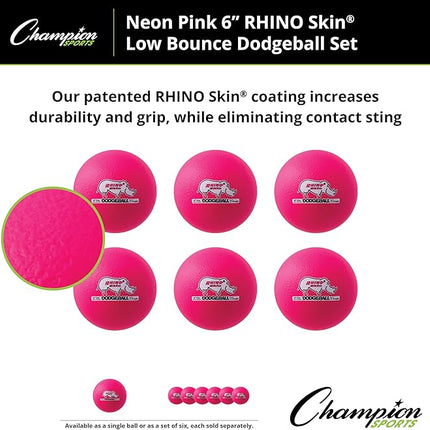 Champion Sports® Rhino Skin® Low Bounce Dodgeball Sets & Singles for Playground, PE, Backyard & League Games – Team Sports Equipment for Youth & Adults
