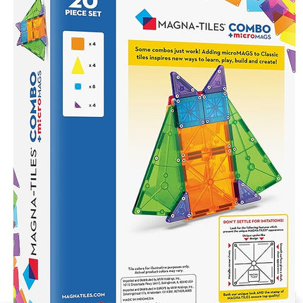 MAGNA-TILES Combo 20-Piece Magnetic Construction Set, The Original Magnetic Building Brand