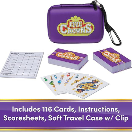 Five Crowns Travel Case Bundle, Cards, Scorecard Included – Card Game for Kids and Adults, Family Game Night, The Game isn’t Over Until the Kings Go Wild!, 5 Suited Rummy Style Card Game, Ages 8+
