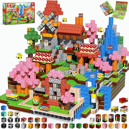 300 PCS Magnetic Blocks - Magnetic Building Block for Kids Ages 4-8 8-12, Creative Construction Stacking Magnet Block Sets, Magnet Cubes Tiles Building Toy for Girl Boy Age 3+ Halloweens Birthday Gift