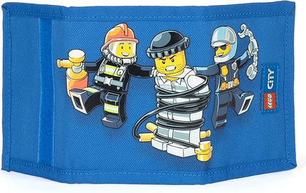 LEGO Trifold Wallet, Kids Unisex Wallet for Boys and Girls, with Clear ID Window, Card and Cash Pockets and Secure Hook and Loop Closure, Police and Fire