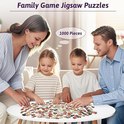 Puzzles for Adults 1000 Piece, Train and Dog Jigsaw Puzzle 1000 Pieces, Train Jigsaw Puzzles with Vintage Steam Train, Countryside Scenery, Cute Dog Great Gift for Family Friends
