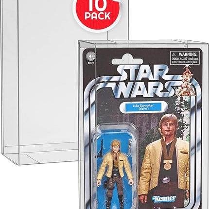 EVORETRO Action Figure Protective Display Case for 3.75 inches Star Wars, Marvel Legends & GI Joe Carded Toy Figurine - 10 Pack - Clear Thick PET Plastic Case Protector - Shallow, 30MM