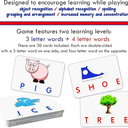 Little Treasures Matching Letter Game, Teaches Word Recognition, Spelling, and Increases Memory, 3 Years and Up