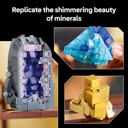 LEGO Ideas Mineral Collection Building Set for Adults, Ages 18+ - Bedroom or Office Decor with 3 Display Shelves - Unique Gift Idea for Men & Women - 21362
