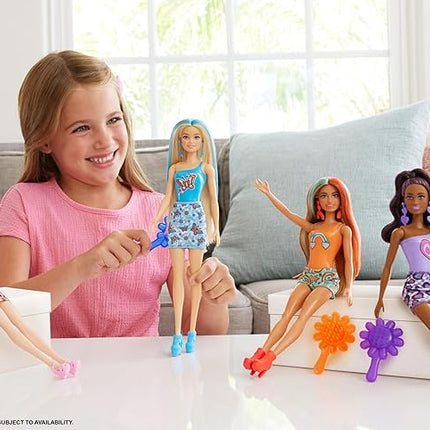 Barbie Color Reveal Doll & Accessories with 6 Unboxing Surprises, Rainbow-Inspired Series with Color-Change Bodice, 1960s Theme