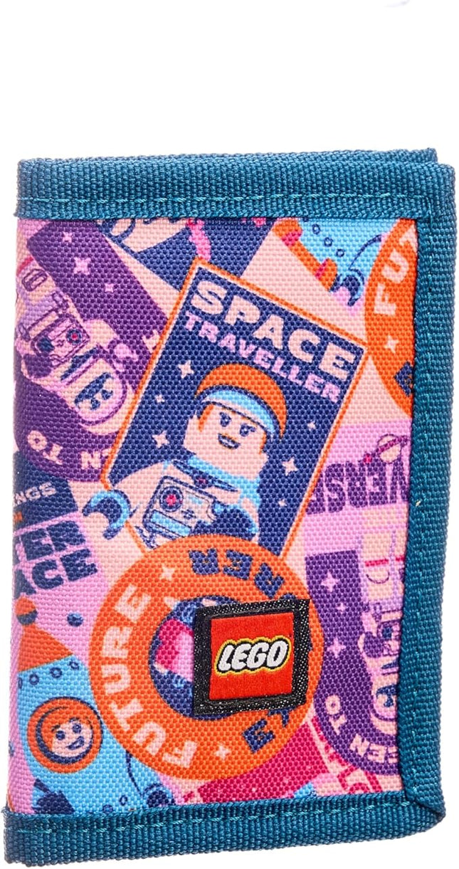 LEGO Trifold Wallet, Kids Unisex Wallet for Boys and Girls, with Clear ID Window, Card and Cash Pockets and Secure Hook and Loop Closure, Space Explorer