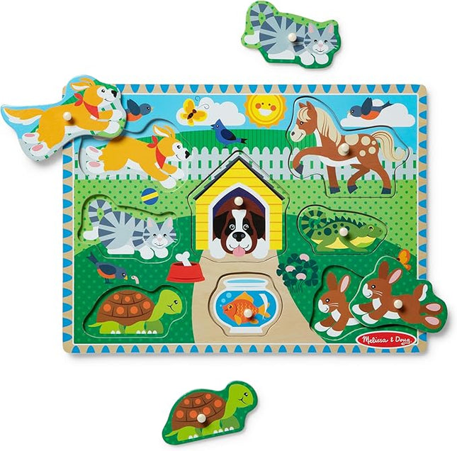 Melissa & Doug Pets Wooden Peg Puzzle (8 pcs)