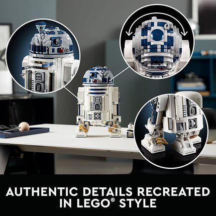 LEGO Star Wars R2-D2 Building Set - Collectible Toy for Adults, Ages 18+ - Display for Room or Office Desk - Info Plaque Included - Gift Idea for Fans - 75308