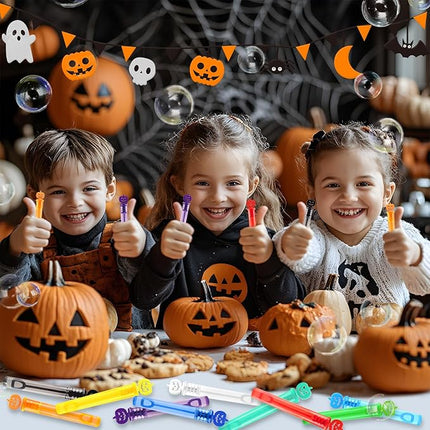 200PCS Halloween Party Favor, Halloween Bubble Wands for Kids, Halloween Trick or Treat Toys, Goodies Bag Fillers, Pinata Fillers, Mini Bubble Wands for Party Supplies