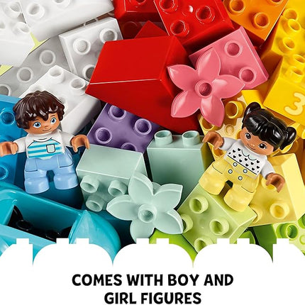LEGO DUPLO Classic Brick Box Building Set - Features Storage Organizer, Toy Car, Number Bricks, Build, Learn, and Play, Great Gift Playset for Toddlers, Boys, and Girls Ages 18+ Months, 10913
