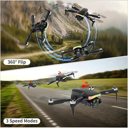 Mini Drone with 1080P Camera for Adults,RGB LED Light FPV Drone Quadcopter for Beginners,One Key Take Off/Land Altitude Hold,Optical Flow Positioning Gravity Gesture Control,toys for kids boy girl