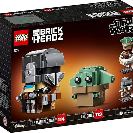 LEGO BrickHeadz Star Wars The Mandalorian & The Child 75317 'Baby Yoda' Building Toy, Collectible Model Figures Set, Gift Idea for Teens