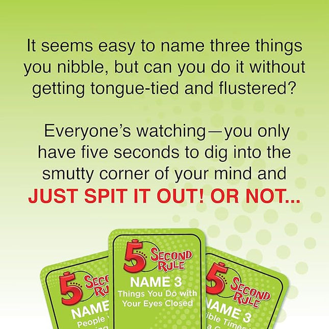 5 Second Rule Uncensored Card Games for Adults - Adult Card Games for Game Night, Travel, Funny Adult Card Game & Icebreaker, Game Nights, Think Fast and Shout Out Answers, Ages 17+
