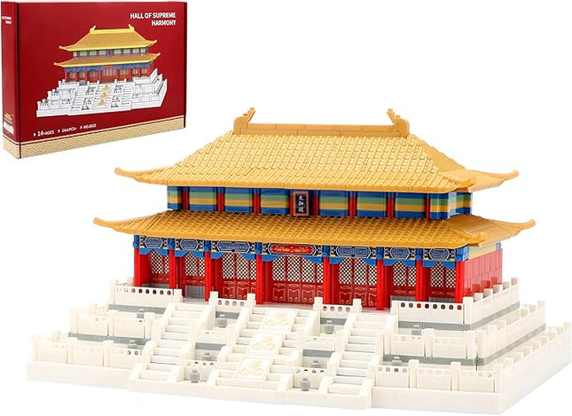 Chinese Architecture Micro Building Blocks Set Hall of Supreme Harmony Collection Model for Display 2166PCS Creative Toy Building Sets for Adults and Age 14+
