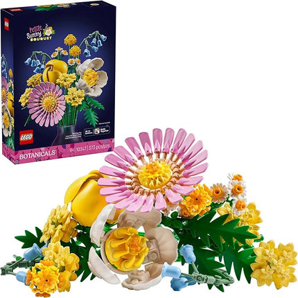 LEGO Botanicals Petite Sunny Bouquet Flower Set - DIY Floral Arrangement - Home Decor - Gift for Birthdays - Building Toy for Kids 9+ - Faux Bluebells, Tulip, Daisy, and More - 10347