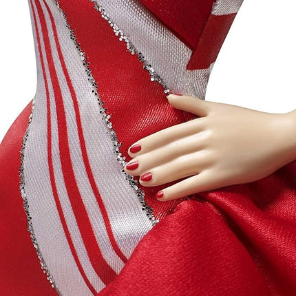 Barbie 2019 Holiday Doll, 11.5-inch, Blonde, Wearing Red and White Gown, with Doll Stand and Certificate of Authenticity