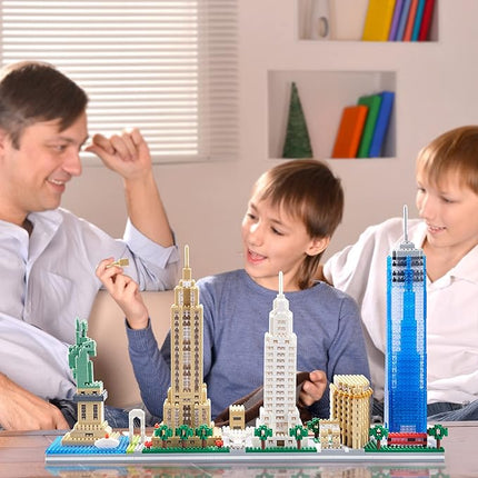 City Architecture New York Skyline Micro Building Blocks Set for Adults NYC Skyline Collection Model Kit for Teens Kids Age of 14+ 3452 Pieces