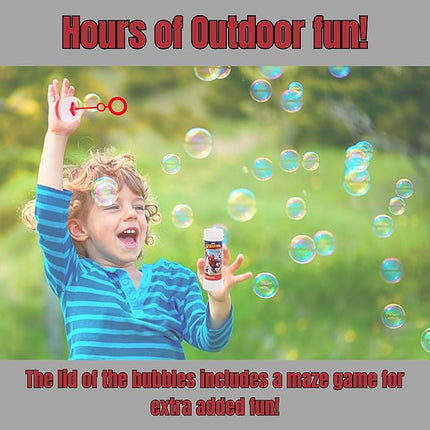 Toyland® Pack of 12 Spider-Man Bubbles with Wands, 2fl oz Solution & Novelty Maze Lid - Pocket Money & Party Bag Toys